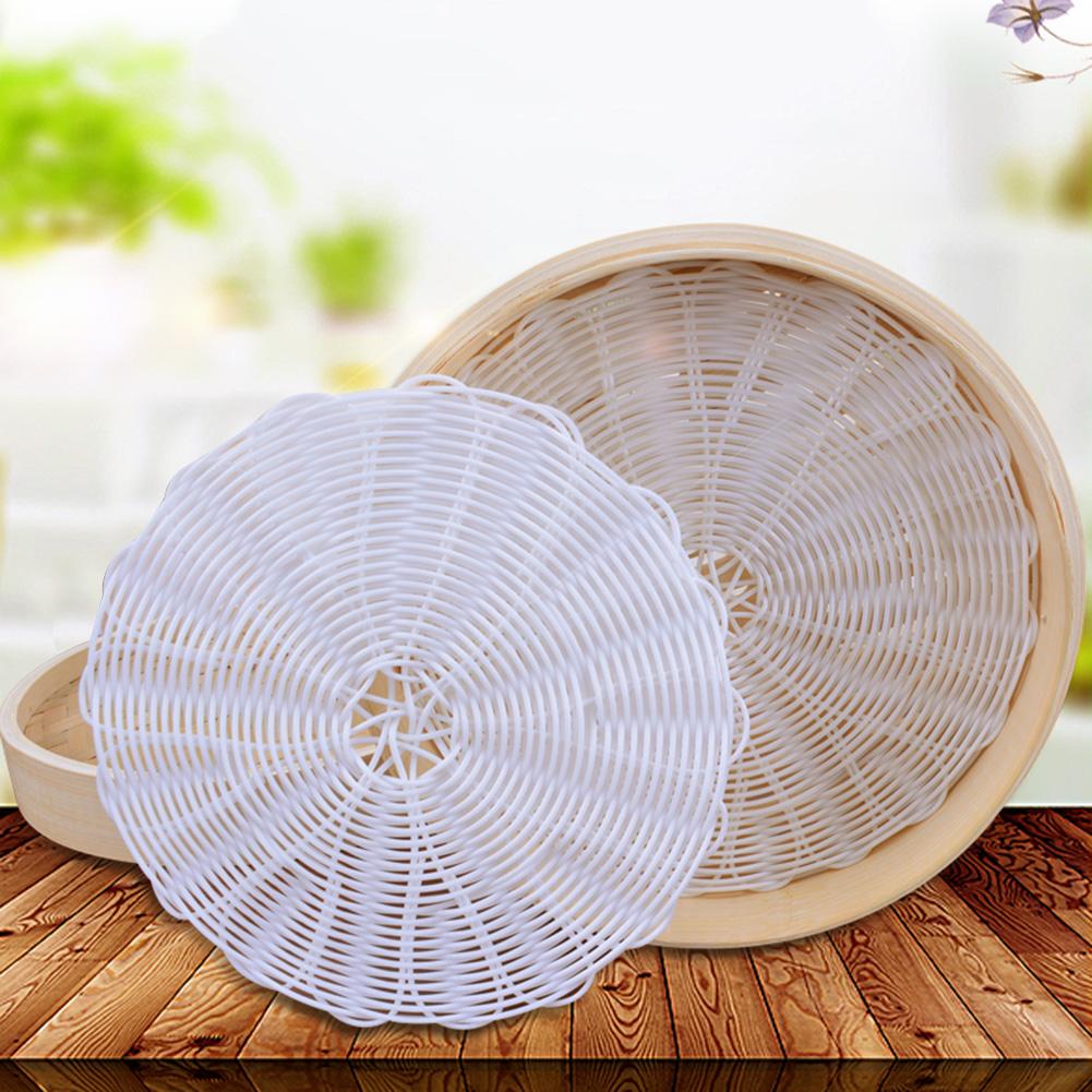 26-48cm Steamer Mat Silicone Grid Rattan Pad Reusable Non-stick Kitchen Cooking Steam Mat For Cooker Stuffed Bun Kitchen Tool