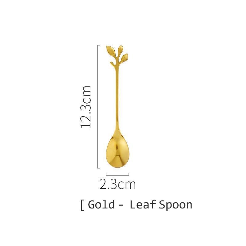 Stainless Steel Swan Dinnerware Set Gold Fruit/Dessert Cutlery Set For Swan Base Holder Silver Leaf Forks Portable Teaspoon