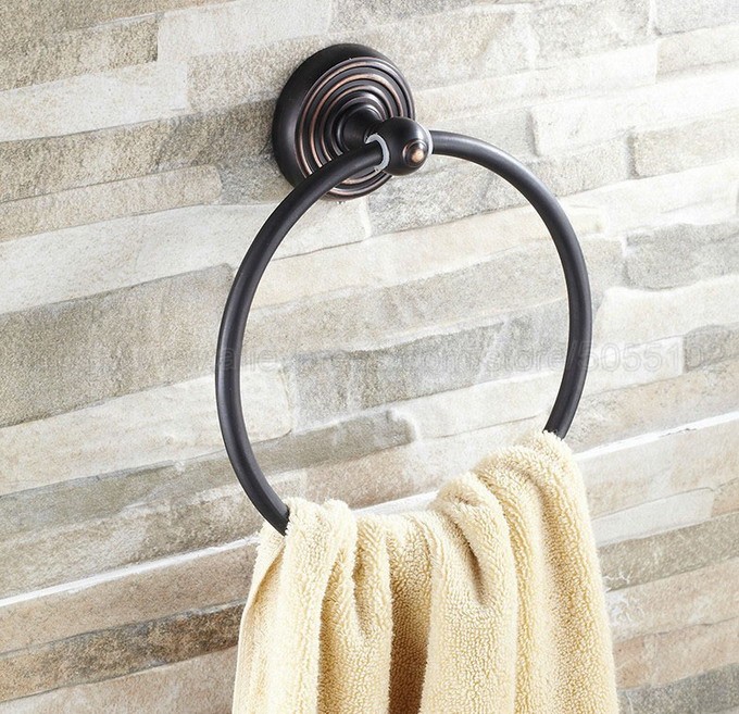 Towel Ring Oil Rubbed Bronze Bathroom towel holder, Wall-Mounted Round Towel Rings Towel Rack Bathroom Accessories zba124