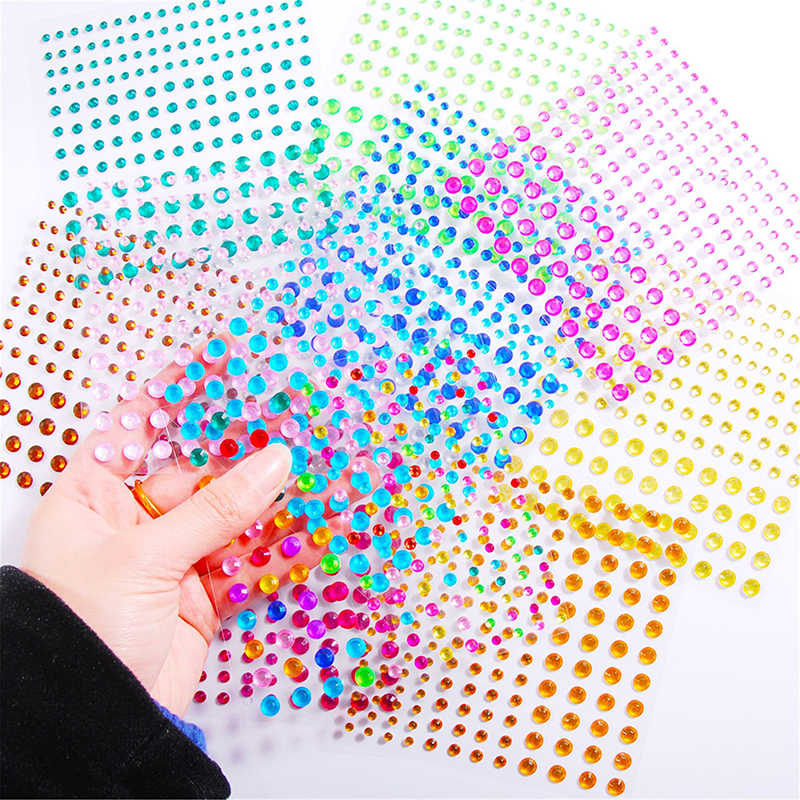 Ansigt juveler fest festival makeup dekoration ansigt kropsfarvet 3d diamant juveler perler selvklæbende øjenskygge akryl klistermærke