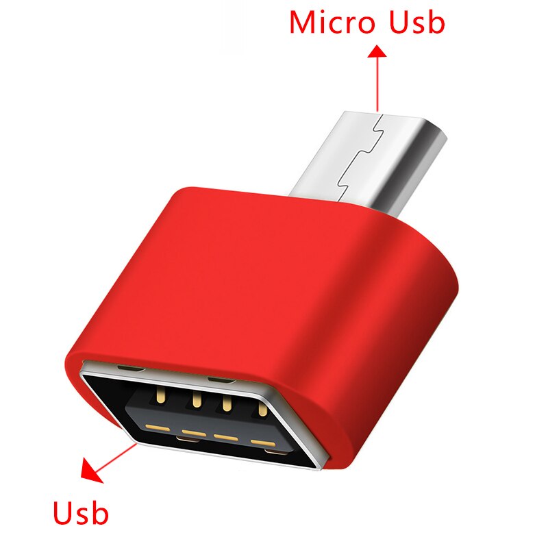 Tragbare OTG Konverter Micro USB 2,0 Weibliche zu Micro USB Männlichen Daten Adapter Konverter Stecker: red