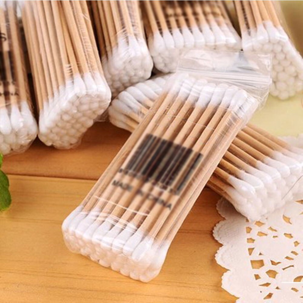 825 Stuks Double Head Wattenstaafjes Swabtip Sticks Natuurlijke Make-Up Wattenstaafjes Tip Houten Applicator Make-Up Tool