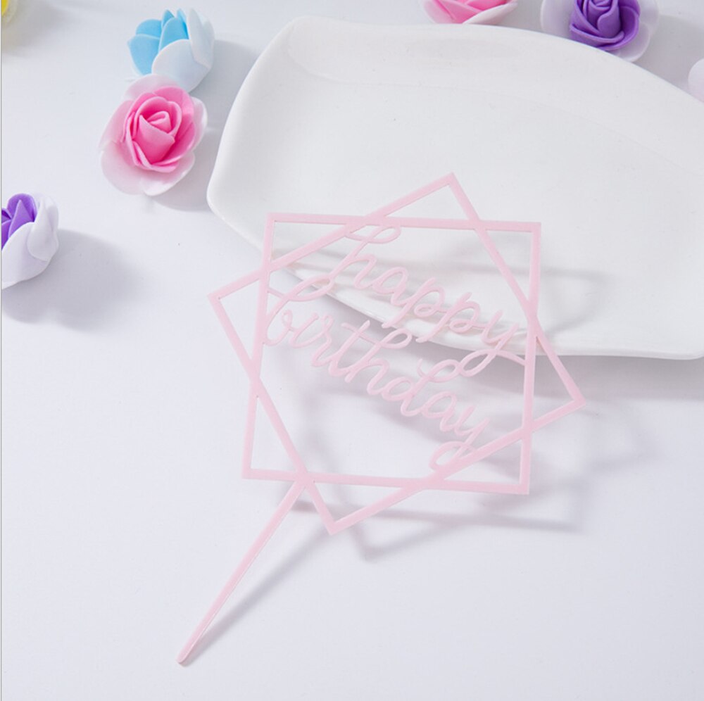 Happy Birthday Love Cake Topper Decoration Cupcake Flag Birthday Party Decorative Props Wedding Baby Shower Cupcake: 3