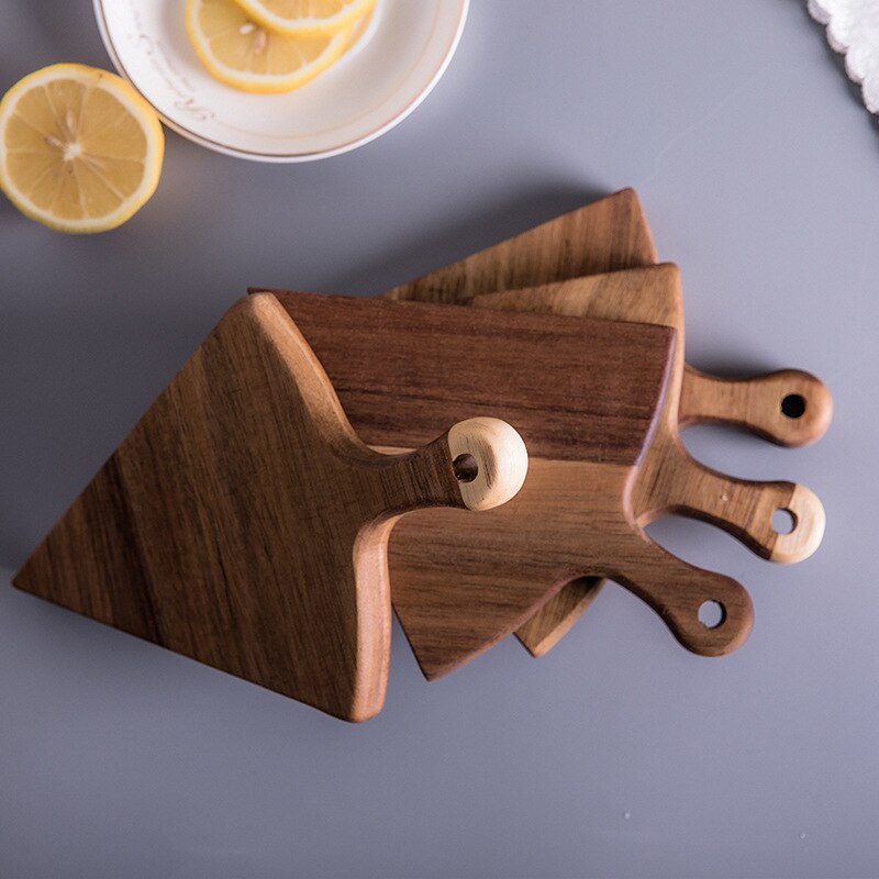 Wooden World - Ronde pizzaplank houten plaat snijplank snijden serveren pizza massief hout - 40 cm