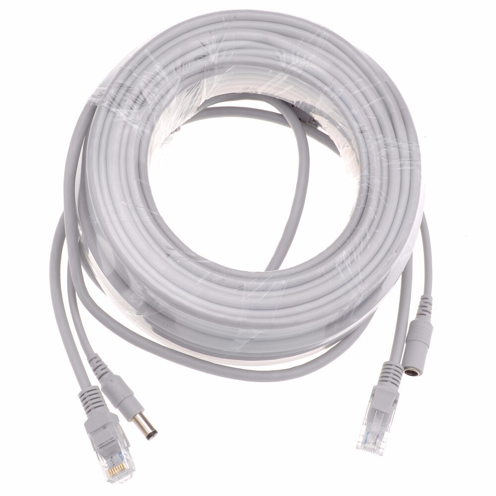 For IP Camera NVR Syste 5M/10M/20M CCTV Network Cable RJ45 CAT5/CAT-5e Cable + DC Power Extension CCTV network Ethernet Cable