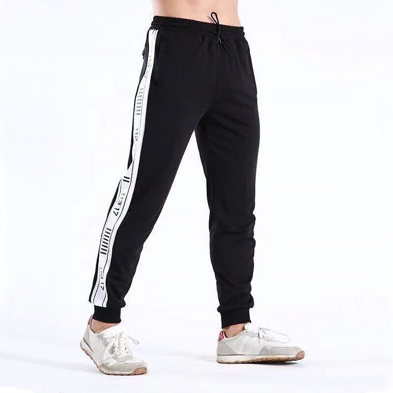 Dos homens joggers calças de fitness fitness esportiva treino bottoms sweatpants magros masculino listra jogging esportes calças casuais: 3XL