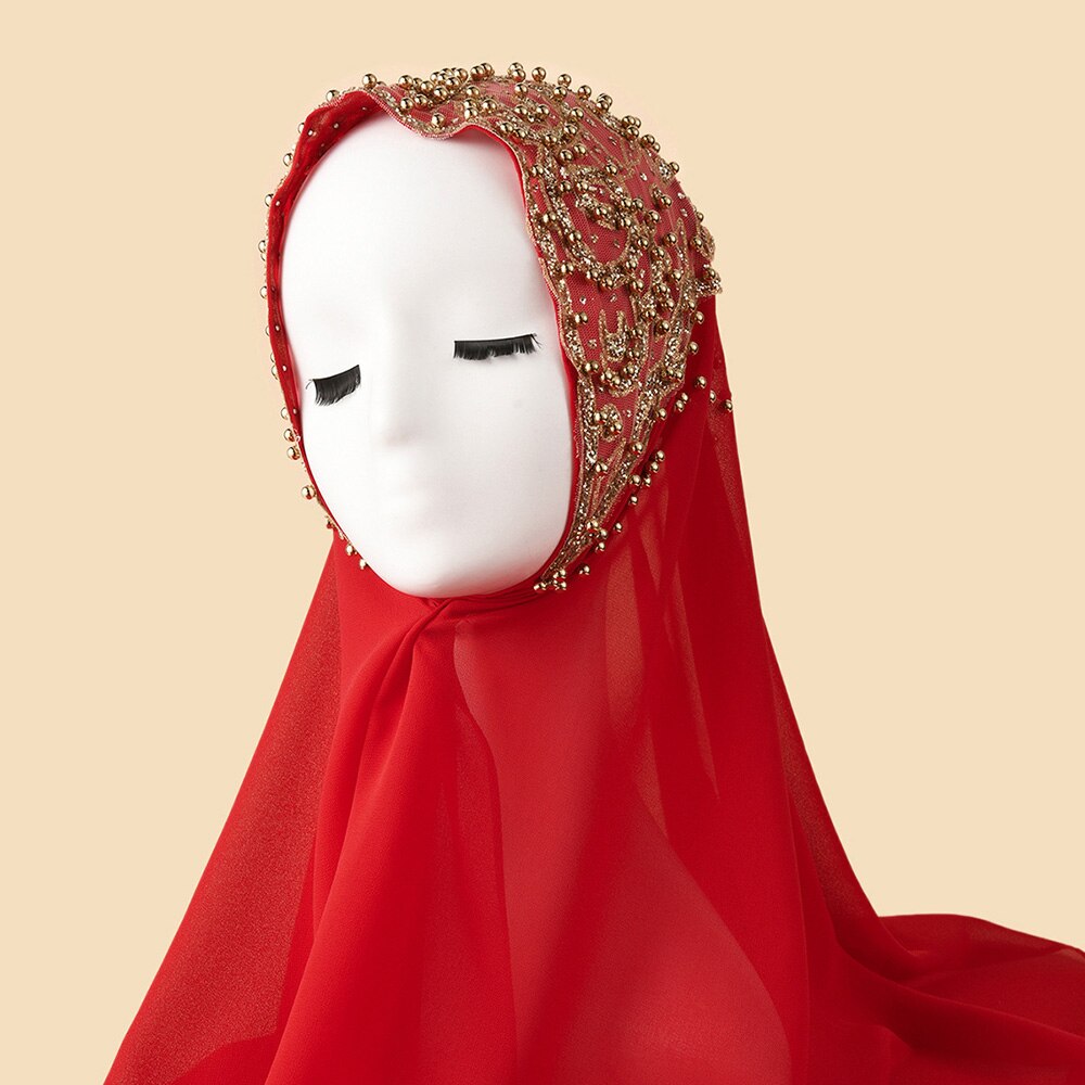Ramadan Muslimischen Hijab Mit Strass Chiffon Schals Für Frauen Islam Kleidung Kopftücher Mit Stein Schal Damen Schleier: 05