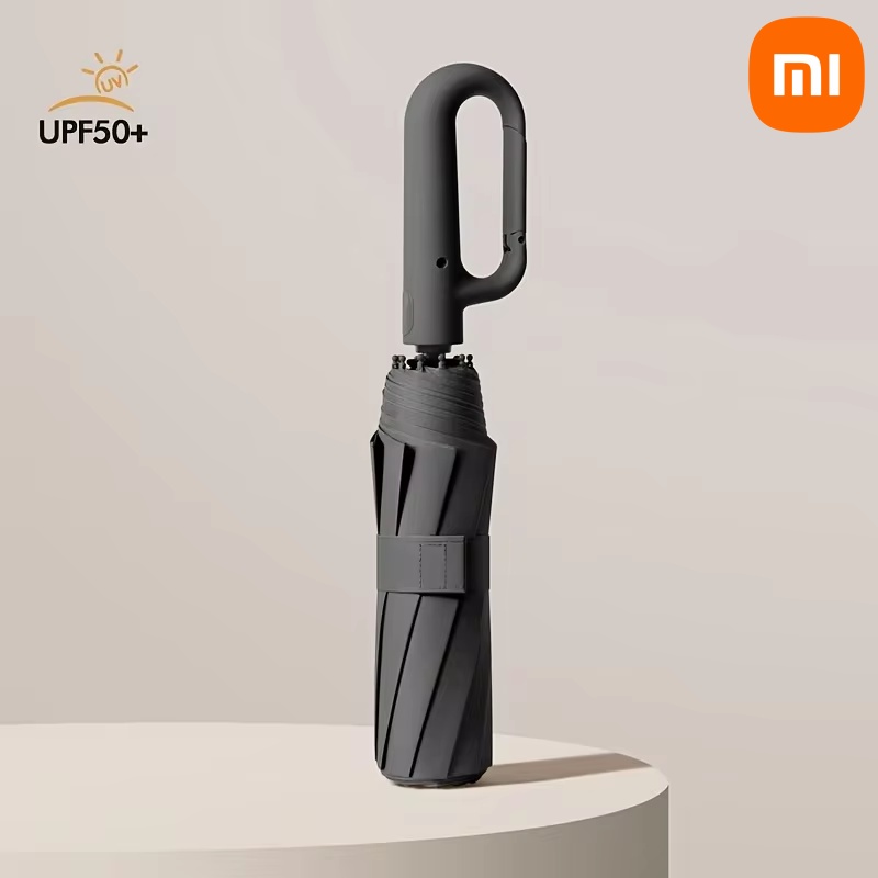 Paraguas Xiaomi a prueba de viento fuerte 107CM, paraguas plegable automático reforzado, mango de hebilla grande, resistente al viento, agua y al sol,