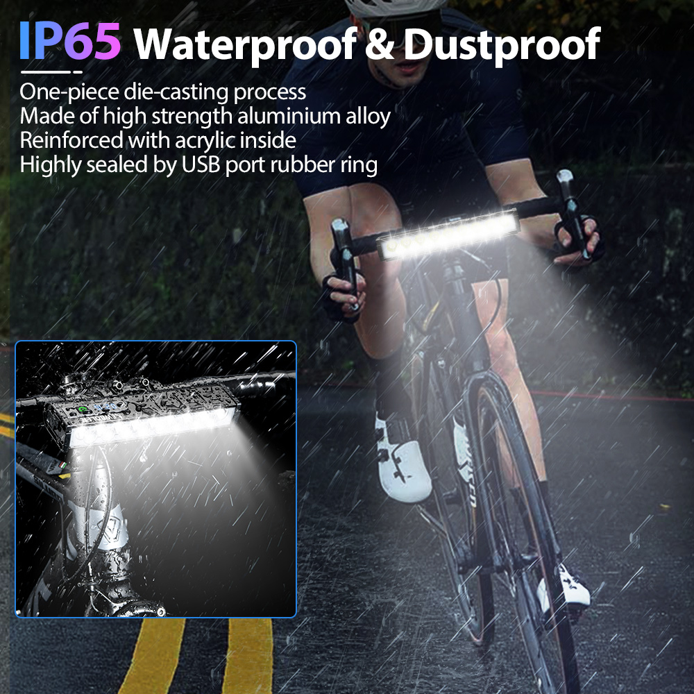 NEWBOLER Fahrrad Licht Vorne 10000 Lumen Fahrrad Licht 10000 mAh Wasserdichte Taschenlampe USB Ladung MTB Rennrad Lampe Zubehör
