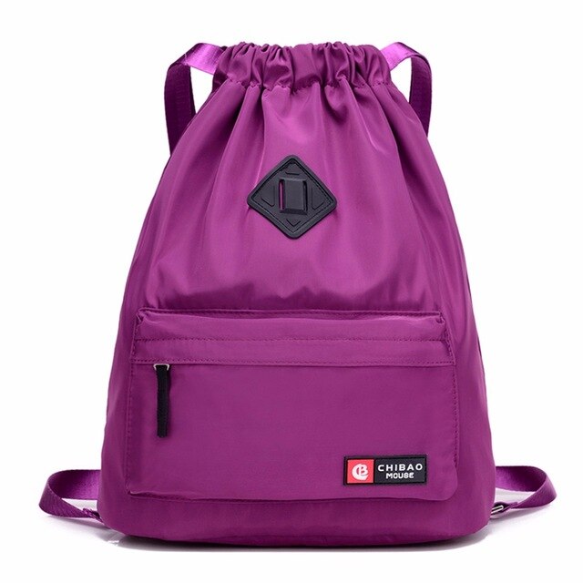 Tasche Sommer Wasserdichte Sporttasche Sporttasche Reise Kordelzug Tasche Outdoor Tasche Rucksack für Training Schwimmen Fitness Taschen Softback: purple