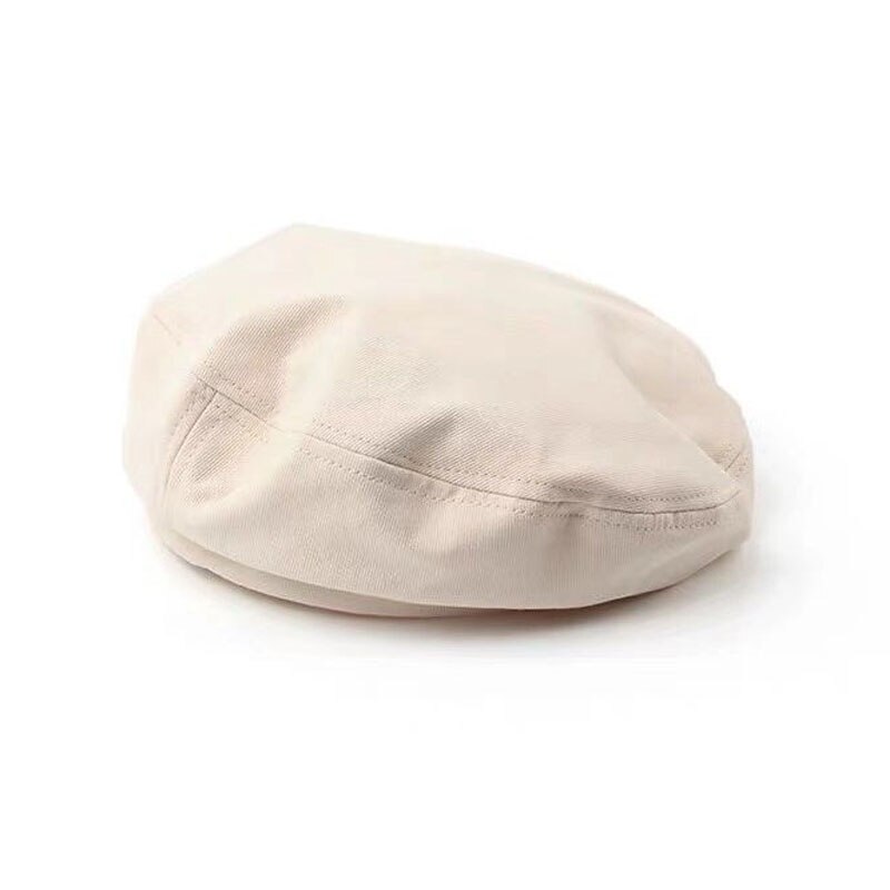 MATTYDOLIE, boina negra para mujer, otoño e invierno, estilo intelectual Retro sencillo, sombrero de pintor, sección delgada, sombrero, gorro octogonal sólido salvaje: Beige