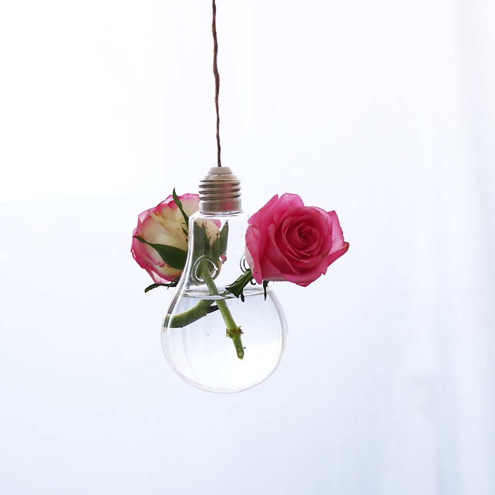 1/2/3pcs Hanging Glass Flower Plant Vase Clear Light Bulb Bottle Terrarium Hydroponic Container DIY Home Wedding Decoration