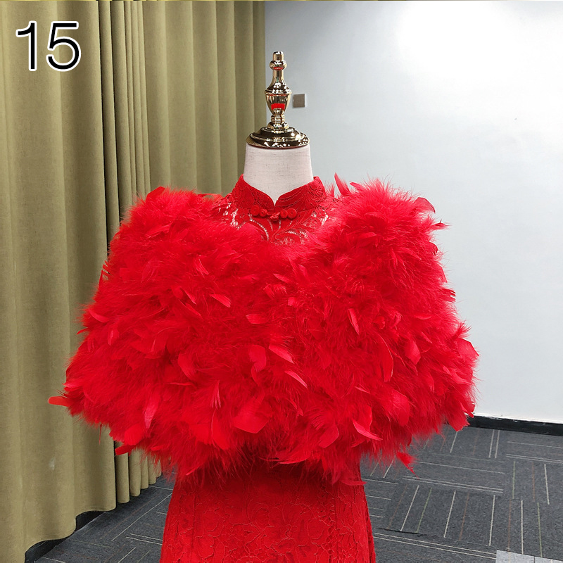 Chales de piel de Color liso, abrigos elegantes de plumas de avestruz blancos, Boleros de piel para boda, chales nupciales, chaquetas para vestidos de noche: Blanco