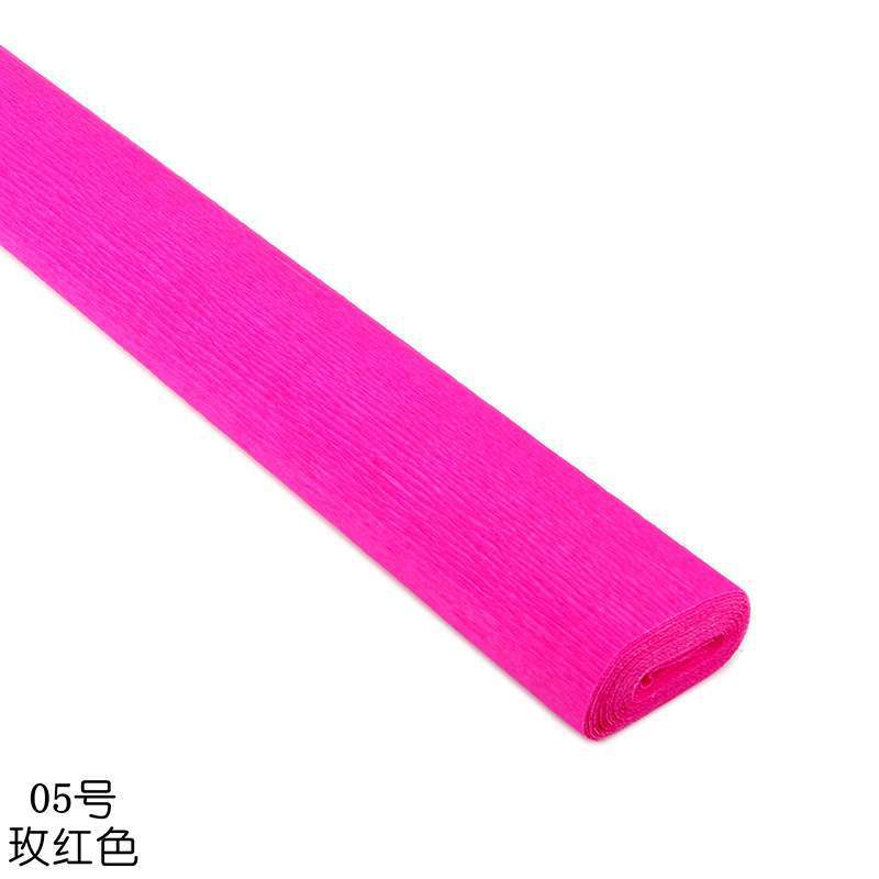 250Cm * 50Cm Crinkled Crêpepapier Bloem Wikkelen Bruiloft Feestelijke Partij Decoratie Kids Diy Vouw Scrapbooking Ambachten 5Pcs: ROSE RED