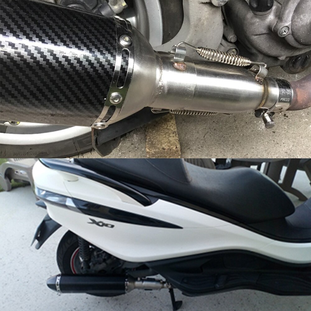 ZSDTRP For Piaggio MP3 125 BEVERLY 125 300 X10 125 12-16 Slip-on Motorcycle Exhaust Muffler Middle Link Pipe