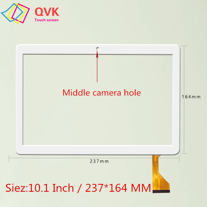 10.1 inch Black White for mediatek ZH960 Tablet PC Capacitive Touch Screen Digitizer Sensor External Glass Panel: 237x164mm  white