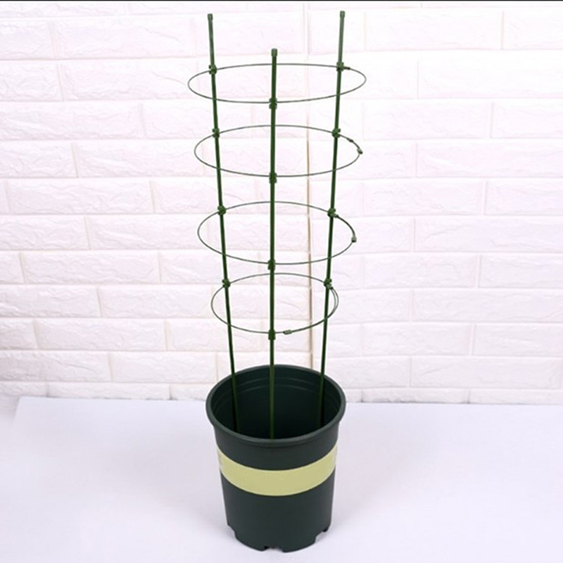 Support de vigne grimpante de 45cm, cadre de Support en pot pour plantes, en acier revêtu de plastique, pour fleurs et légumes, Support en treillis décoratif, 1 pièce: Default Title