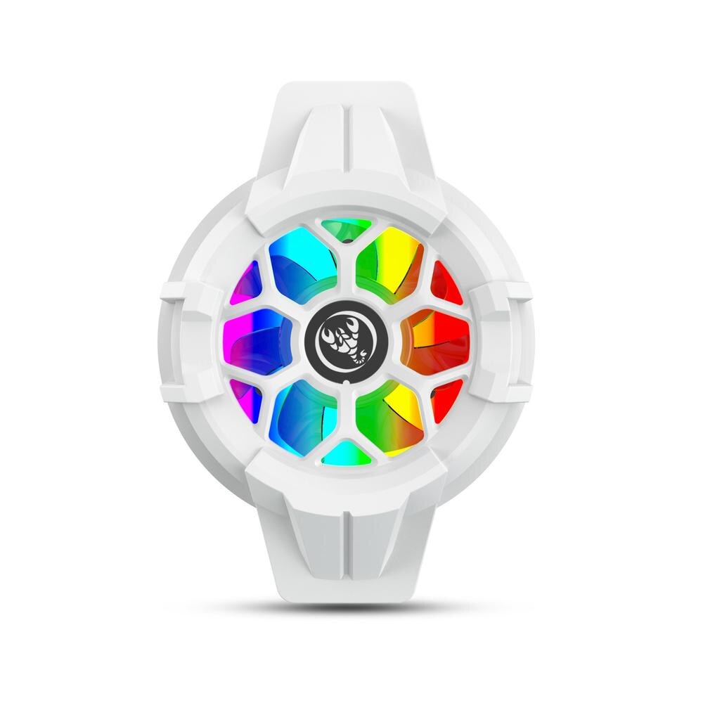 Universal Mobile Phone Radiator Colorful Lights Retractable Back Clip Cooling Fan Heat Sink Game Cooler for 4-6.5 Inch Phones: WHITE