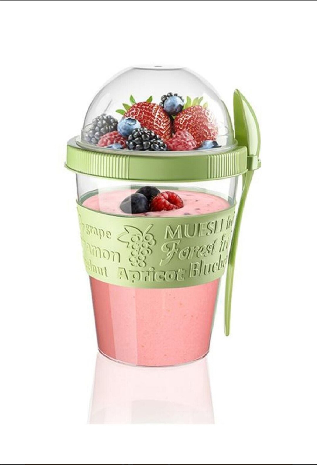 2 Units- Each 20 oz Cereal On the Go Cups Portable Lux Yogurt Cereal To-Go Container with Top Lid Granola &amp; Fruit Compartment