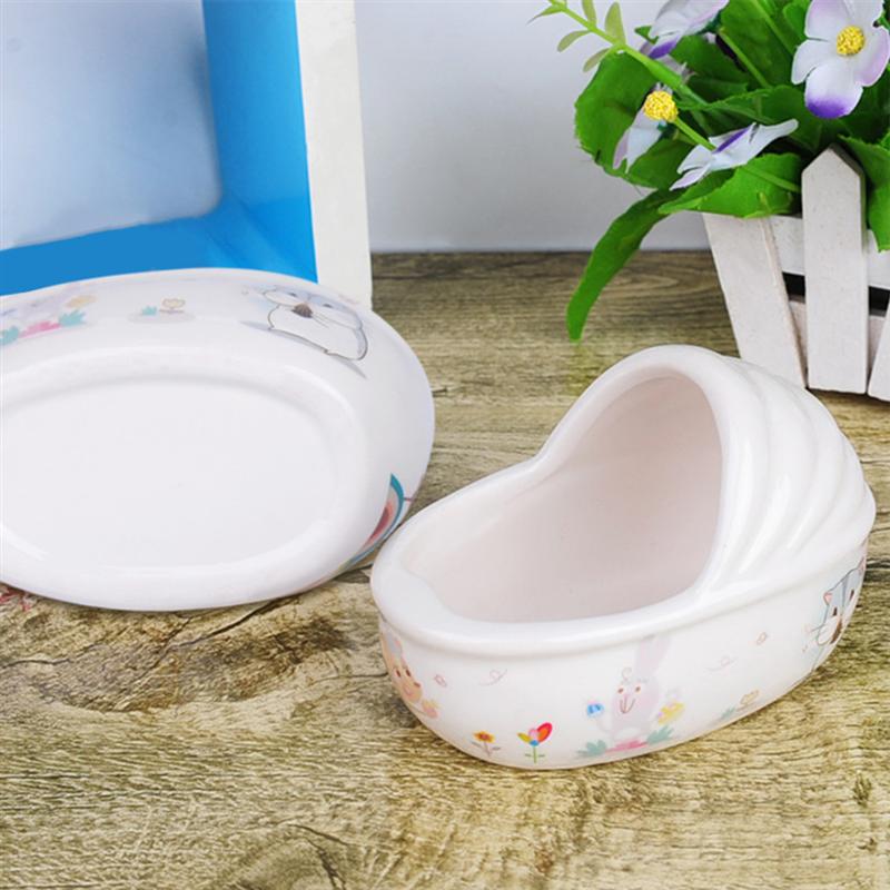 Cerámica pequeña para mascotas, Chinchilla, Hamster, arena, cuarto de baño, casa, contenedor para mascotas, Hamster, baño de cerámica, bañera limpia (blanca)