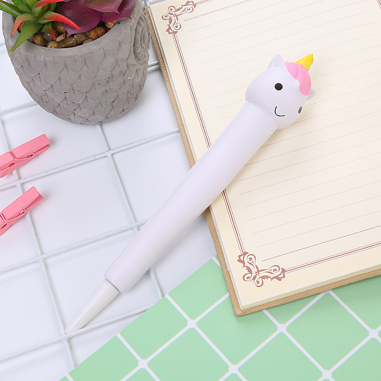 1Pcs Cute Soft Gel Pen Kawaii Decompression Pen Stationery Office School Supply Lovely Cartoon Pen Sponge Slow Rebound Gel Pen: Pink