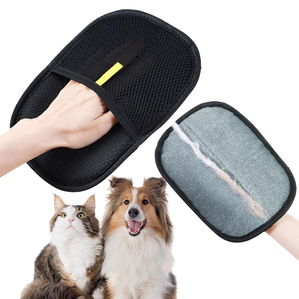 Pet Hair Remover Gloves Double Sided Antistatic Gloves Reusable Pet Fur Removal Mitt Hair Removal