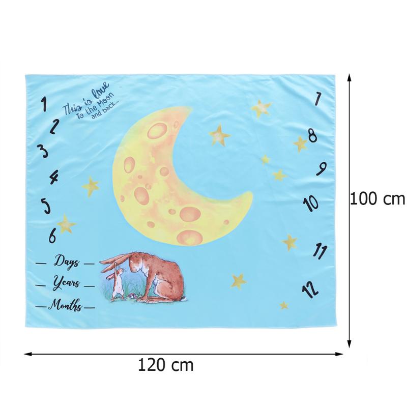 Baby Baby Milestone Deken Foto Fotografie Prop Dekens Achtergrond Doek Kalender Bebe Jongen Meisje Foto Accessoires 120X100 Cm: B