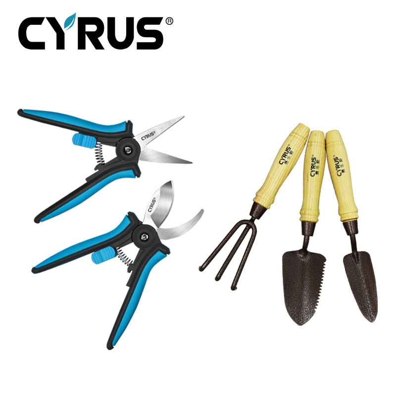 Garden Tools Set Cultivating Planting Trowel Cultivator Shovels Spades Carbon Steel Wood Handle Transplanter: Potting set