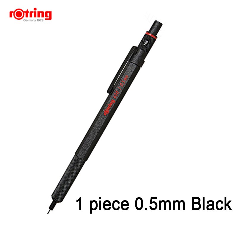 Rotring 600 0.5/0,7mm mechanische bleistift silber/schwarz Metall Halfter automatische bleistift 1 stück: 0.5mm Schwarz