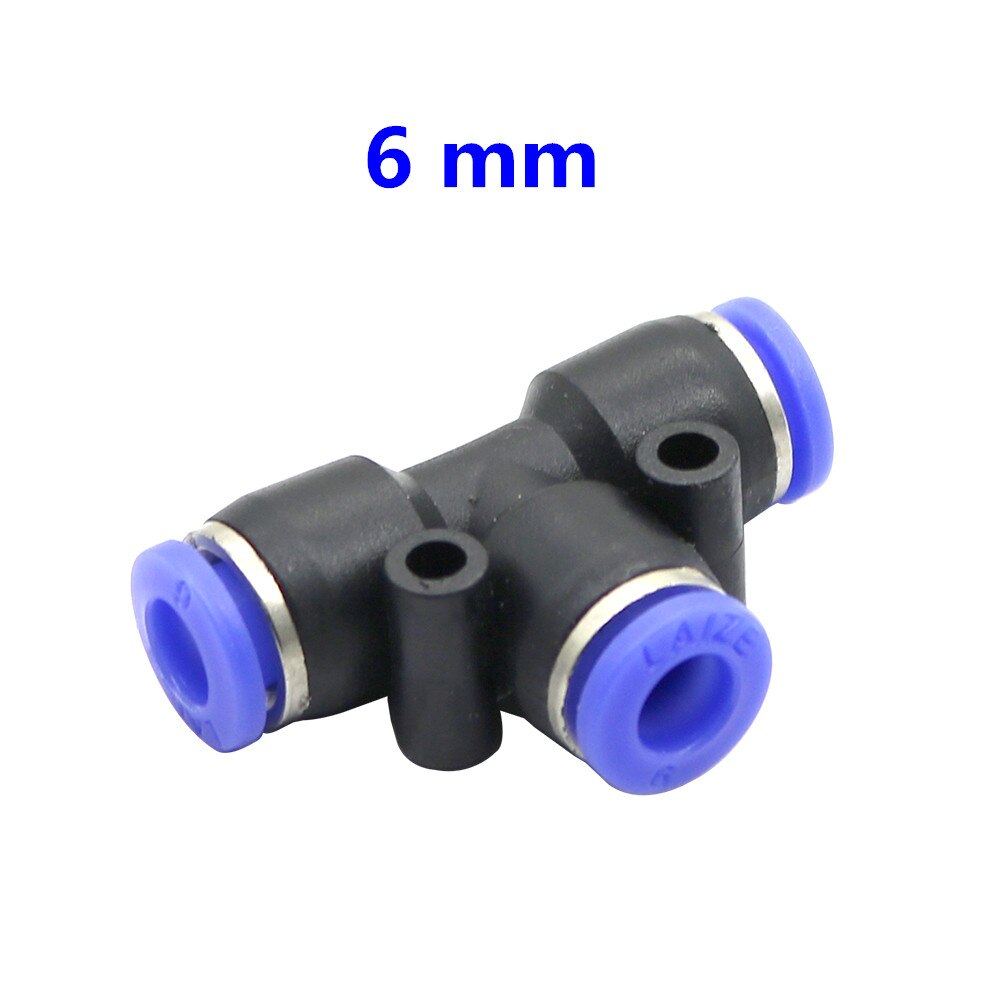 Conectores de agua para riego de jardín tipo T, 5 uds., 4mm, 6mm, 8mm, 10mm, 12mm, 14mm, 16mm, conectar rápidamente la boquilla atomizadora: Oro