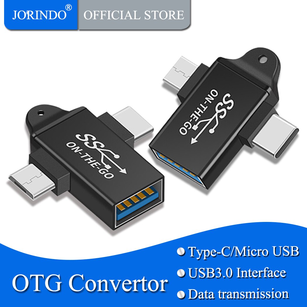 Jorindo type-c / micro usb naar usb 3.0 converter, ondersteunt otg, usb 3.1/ android mobiele telefoon naar flash drive/toetsenbord