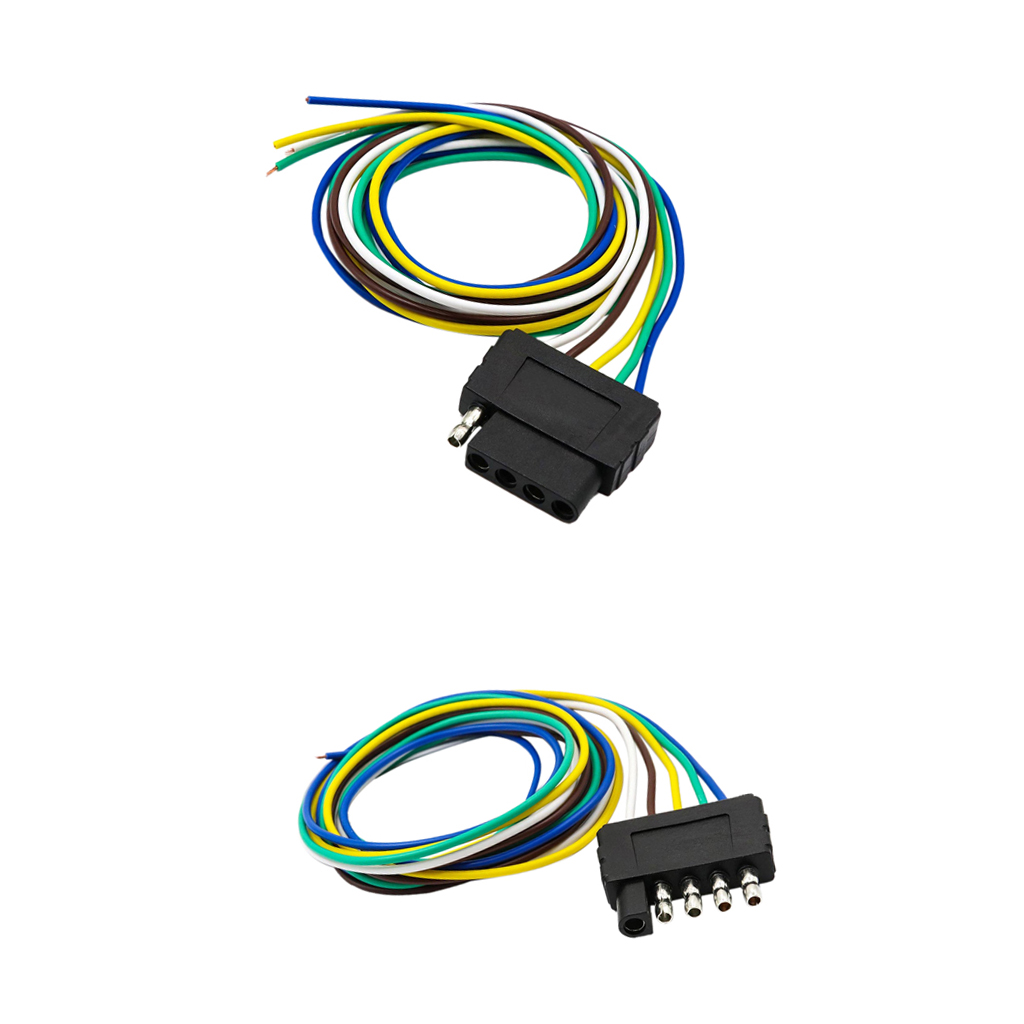 2 Pieces 5Way Flat Plug Wire Wiring Harness Kits for Trailer Boat Car RV US