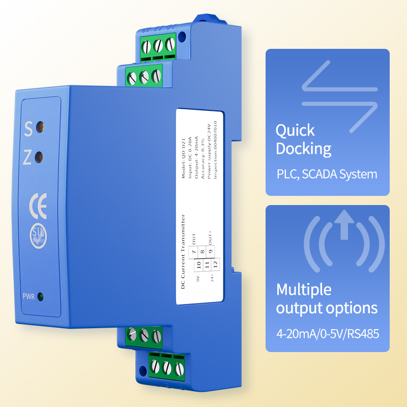 Current Transducer Transmitter 0-1A 0-2A 0-5A 0-10A AC Current Sensor 4-20mA 0-10V 0-5V RS485 DC Current Transmitter Converter