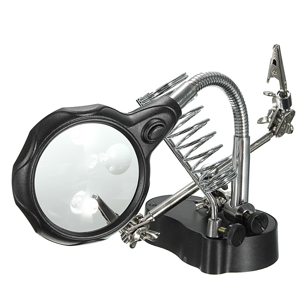 LED Helping Hands Soldering Stations Magnifier LED Lighted Soldering Stand
