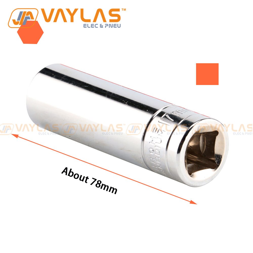 8-17mm Long Socket Set of Heads Mirror Finish 1/2 Inch Drive with Plastic Socket Rack for Socket Wrench Use