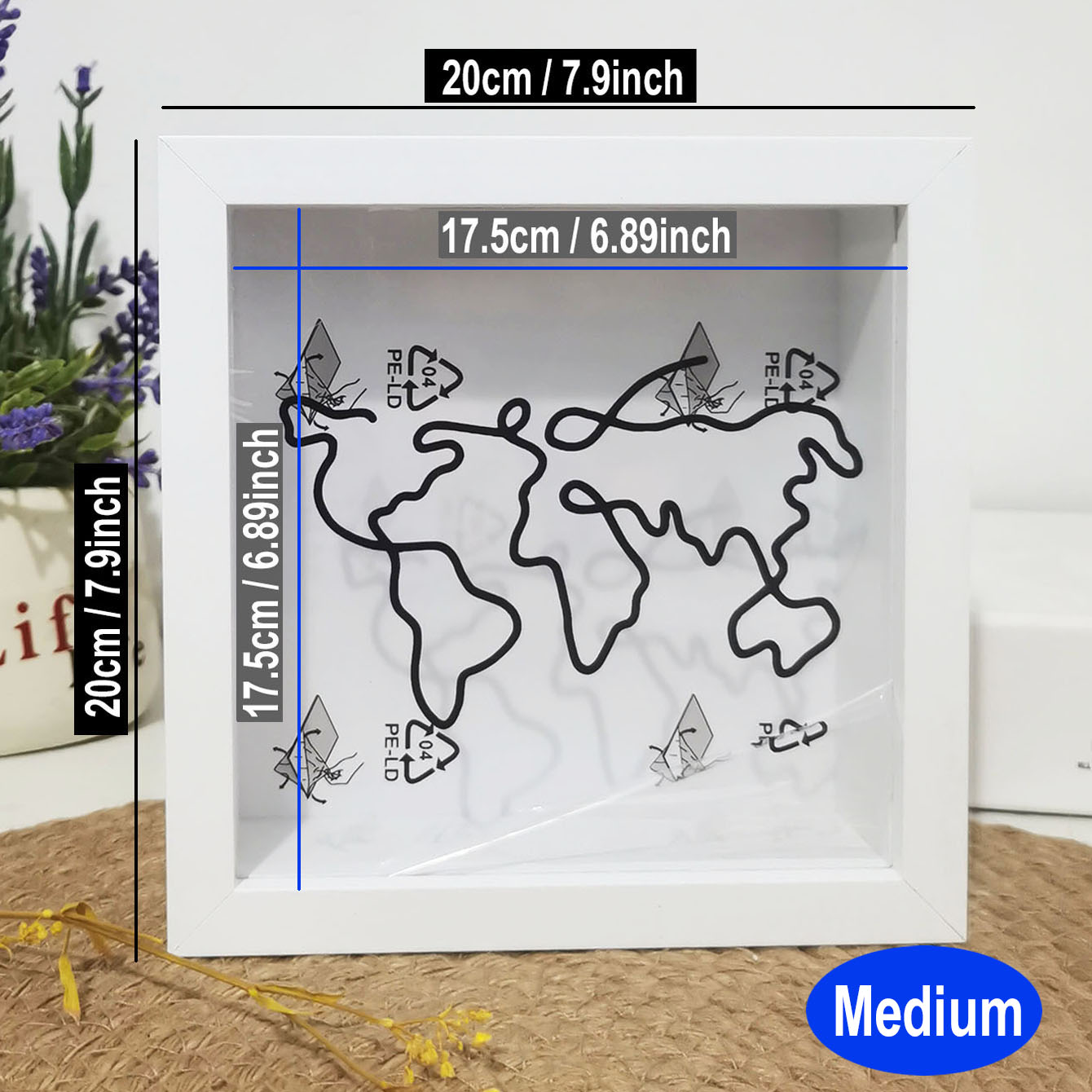 Cadre photo Shadow Box avec fente supérieure – Affichage de billets/mémories, cadre photo pour souvenirs de voyage et collection de souvenirs: Bourgogne