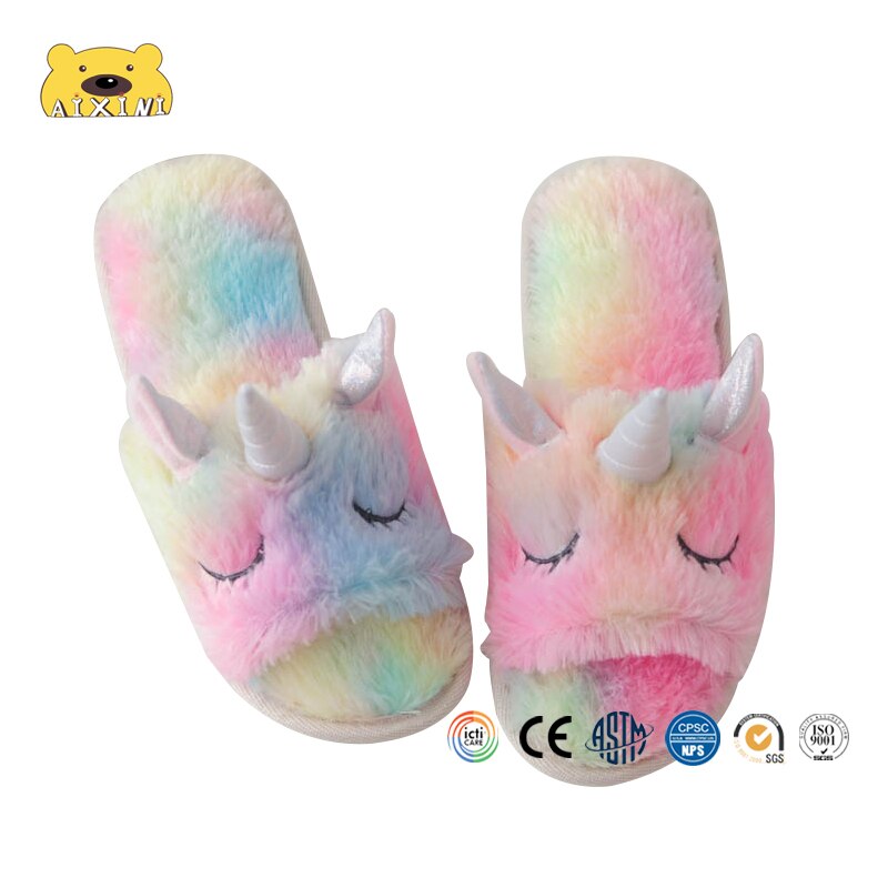 Unicorn skor tofflor för pojke flicka kvinna män skor sommar djur hem inomhus anti-slip sandaler enhörning tofflor för kvinna: Default Title