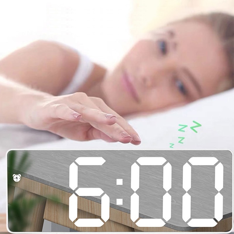 Large Numbers Display Alarm Clock Snooze LED Electronic Digital Table Clocks with Temperature Modern Living Room Decor