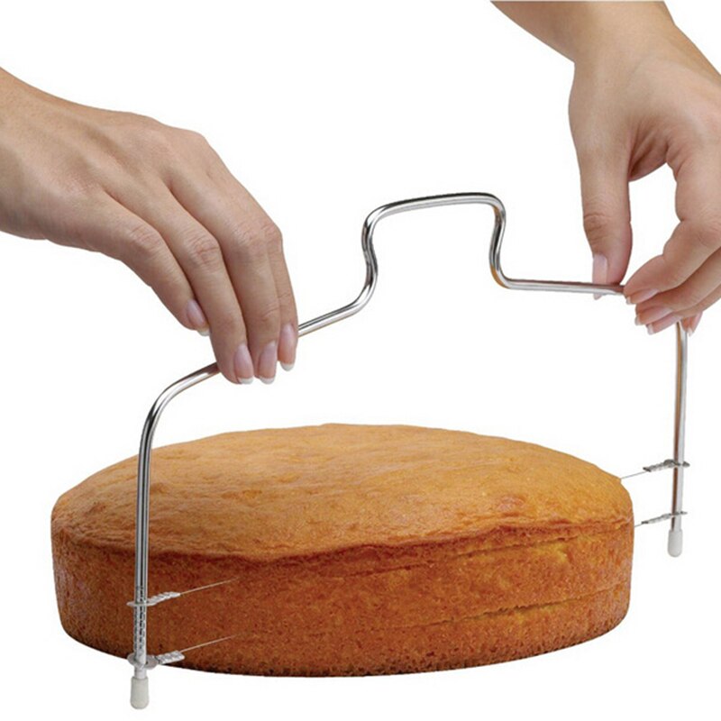 Handige rvs verstelbare dubbele lijn layer cake slicer cake gebak tool cake cutter slicer Cookie cutter tool keuken