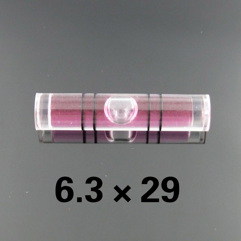 HACCURY Acrylic Bubble level Water level vials meter Mini spirit level measurement instrument: 6.3x29 Red