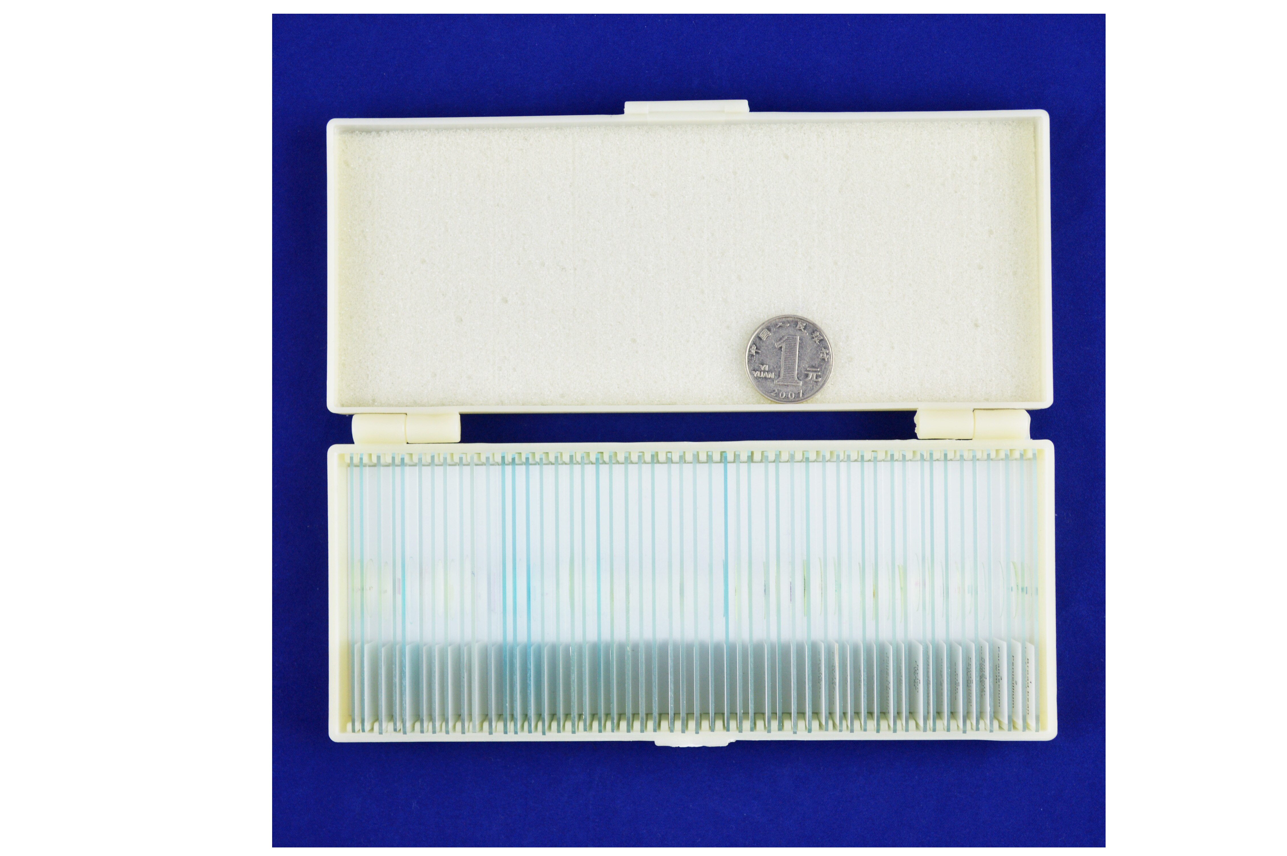 50 Uds diapositivas de vidrio para microscopio preparación histología diapositivas biológicas cubierta se desliza en caja de plástico