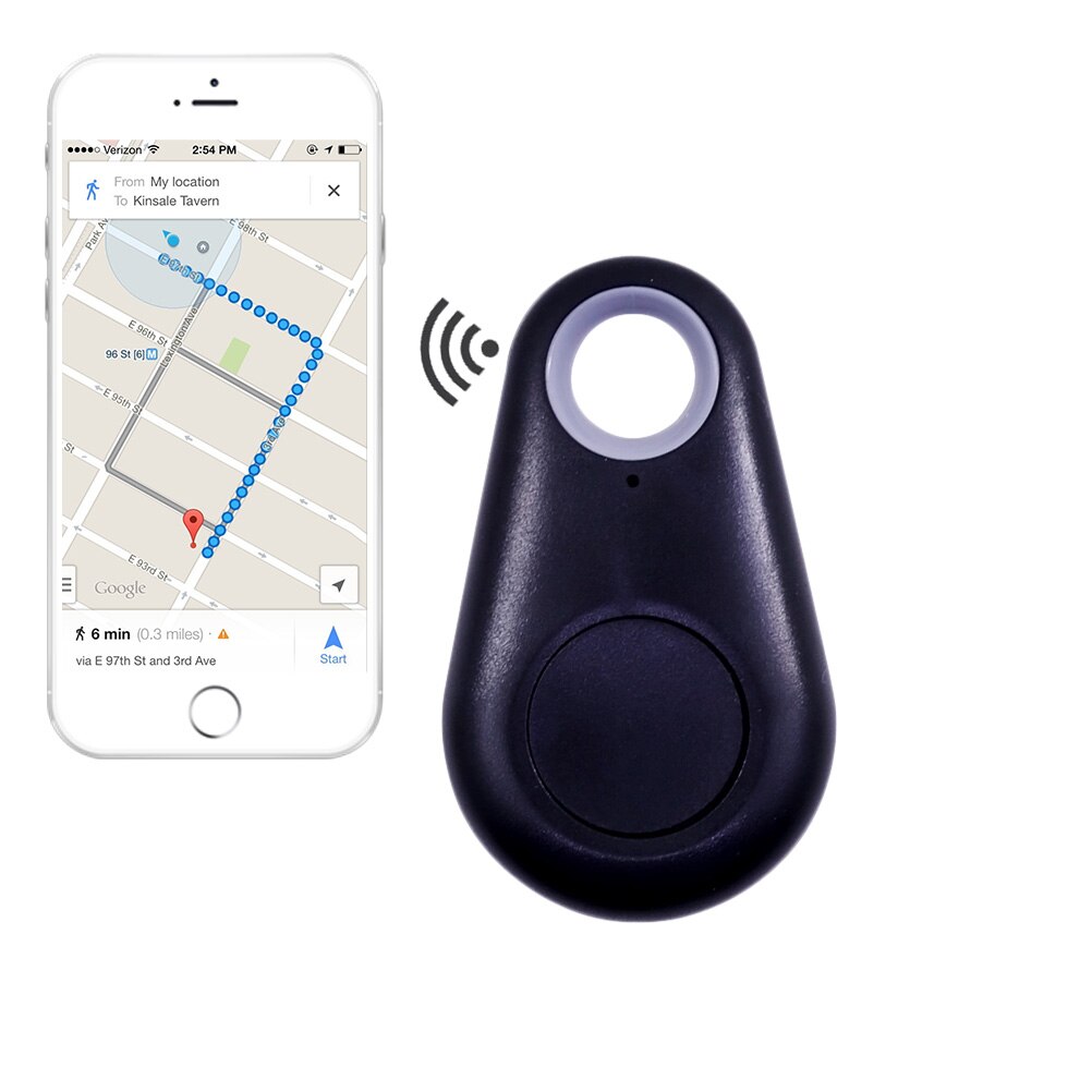 Mini trådløs bluetooth 4.0 tracker anti-lost lomme smart tracker gps locator alarm tegnebog nøgle kæledyr hund tracker: Sort