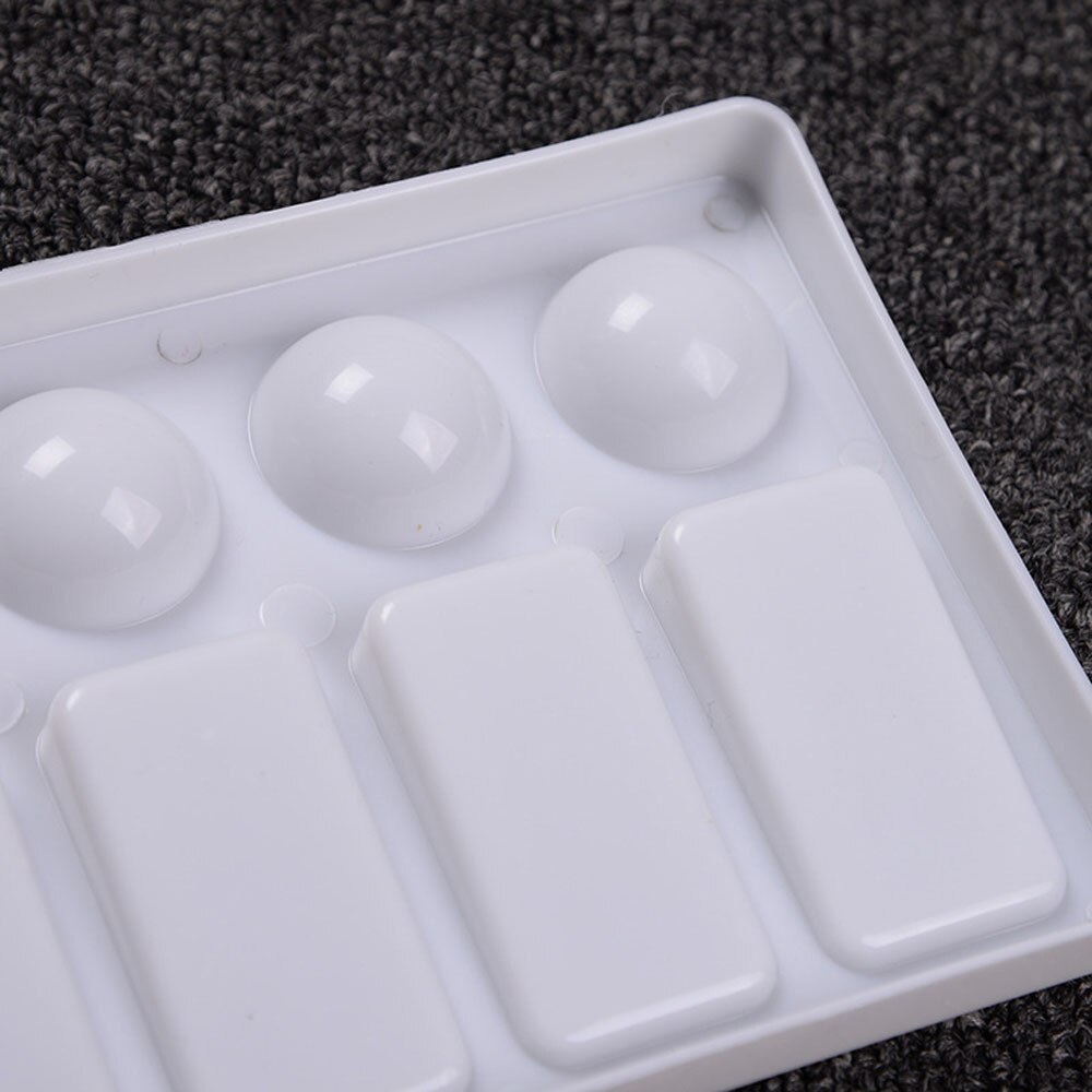 White Plastic Paint Mixing Palette with 5 Sloping Wells &amp; 5 Circular Wells