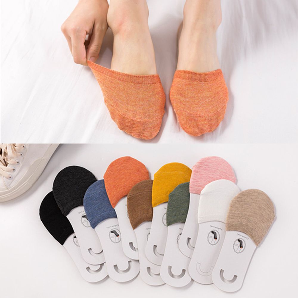 Woman Summer Forefoot Socks Thin Cotton Sweat Socks Non-slip Slippers High Heels Invisible Breathable Half Foot Socks