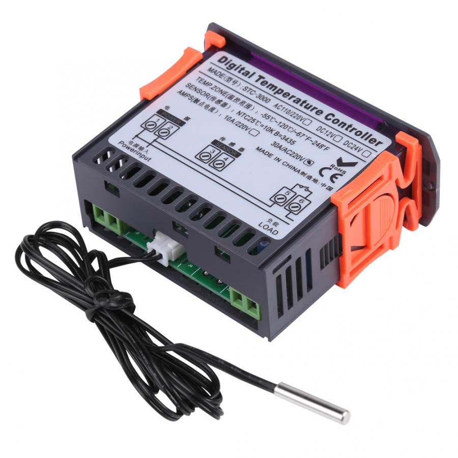 STC-3000 110V-220V Touch Digital Temperature Controller Thermostat With Sensor(30A)
