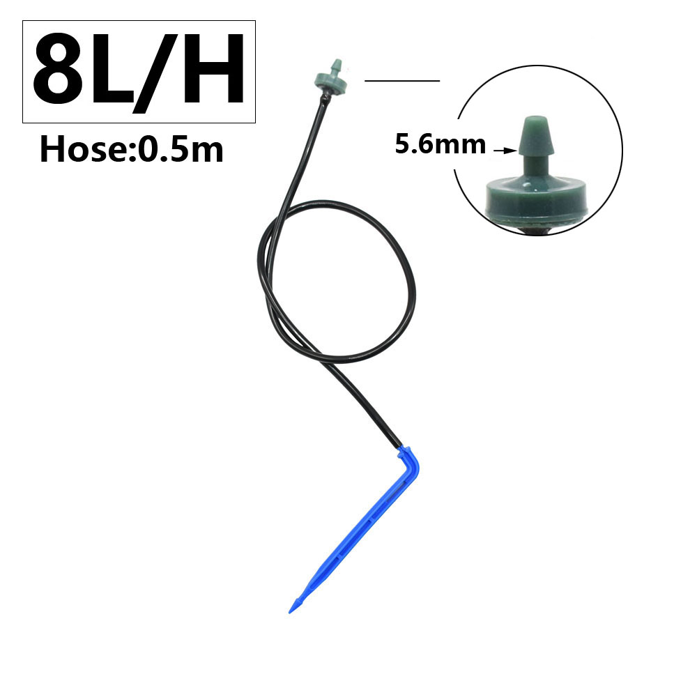 impostato di irrigazione a goccia con freccia curva in vaso per serra dispositivo di gocciolatore di compensazione della pressione muslimata 3/5mm connettore per tubo flessibile a 1/2/4 gareggiare: Rosso