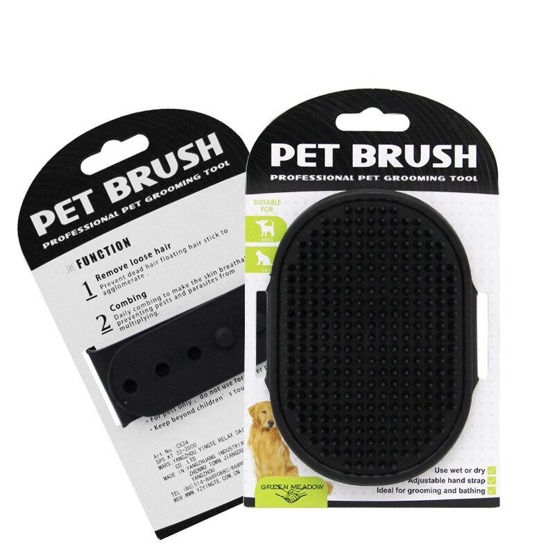 Escova-cepillo ajustable para mascotas, accesorio de baño para perros: Negro