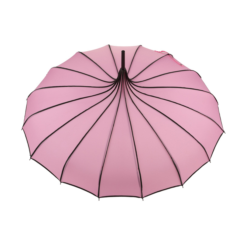 Vintage pagode paraply brude bryllupsfest sol regn uv beskyttende paraply  dc156: Lyserød