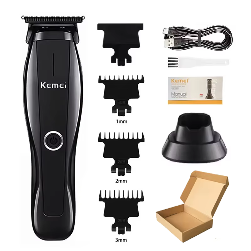 Kemei KM-2286 KM-2295 Fabrikant Elektrische Tondeuse Professionele Kapper Tondeuse voor Mannen Draadloze Snijmachine Kit: Zilver