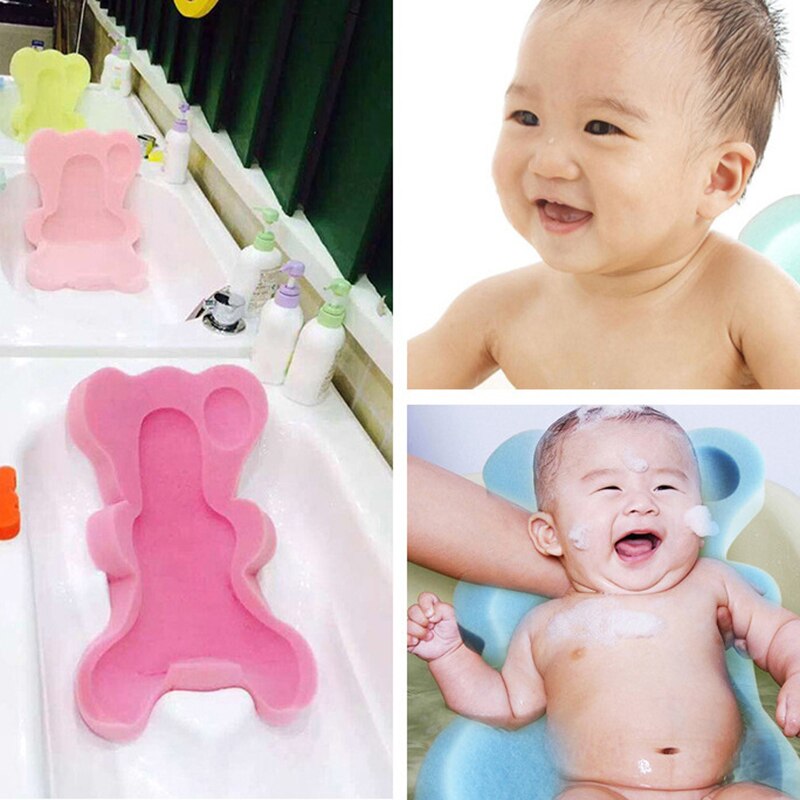 Tapis d'éponge de bain pour bébé garçon fille | Joli tapis de baignoire de couleur unie, coussin de siège souple, antidérapant directe
